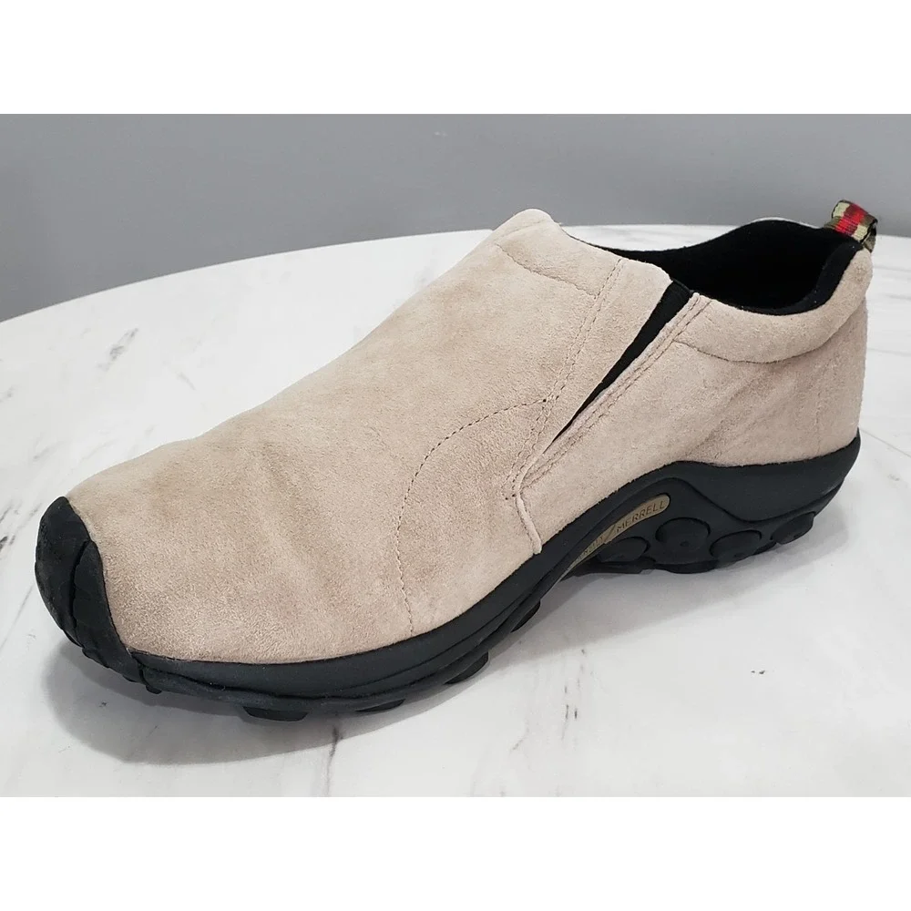 NEW 10 WIDE Merrell J63811W Jungle Moc Classic Taupe Slip-On Suede Hiking Shoes